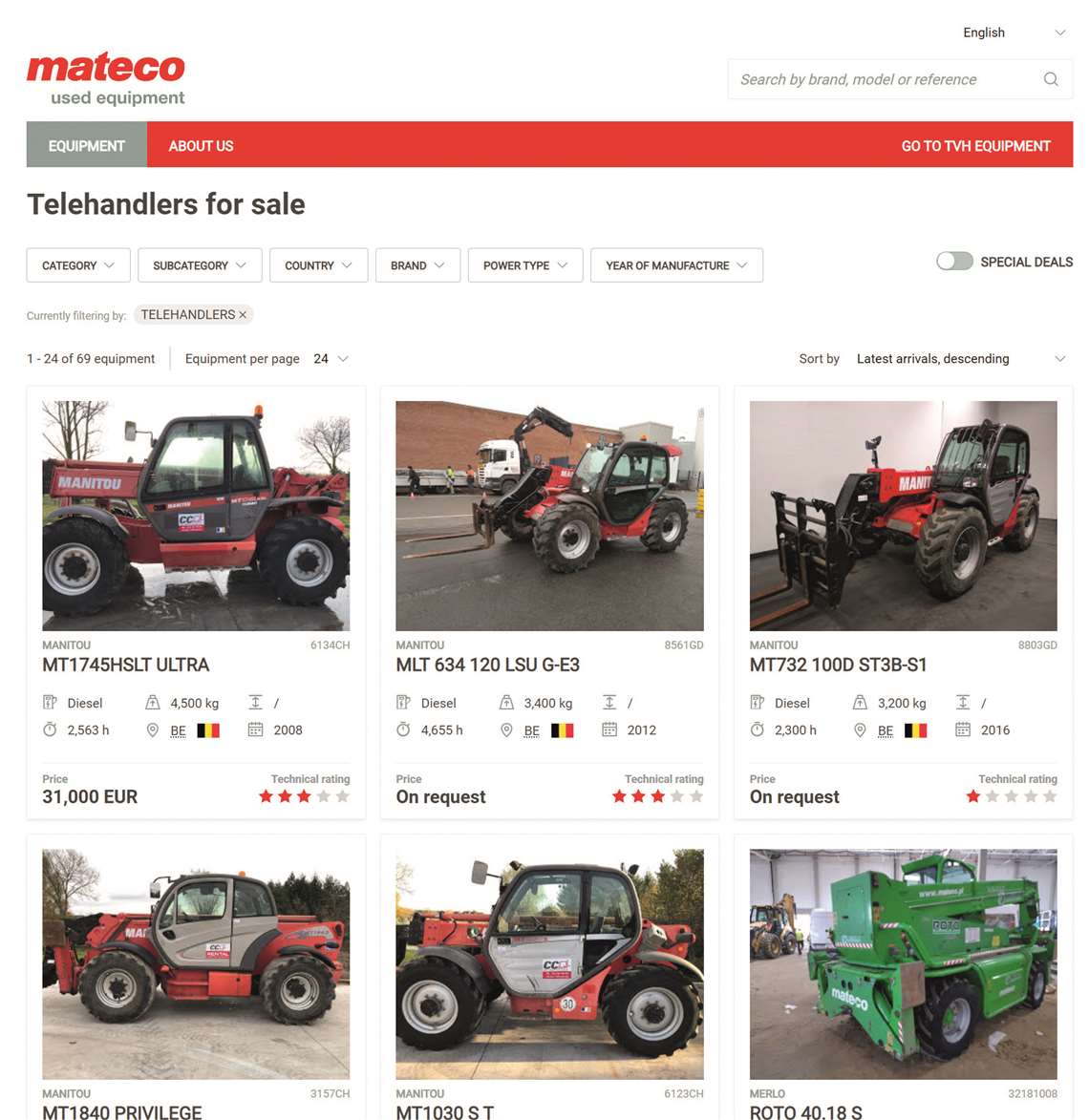 Mateco’s online auction portal image