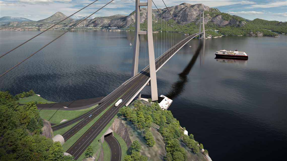 A design illustration of the Julsundet Bridge