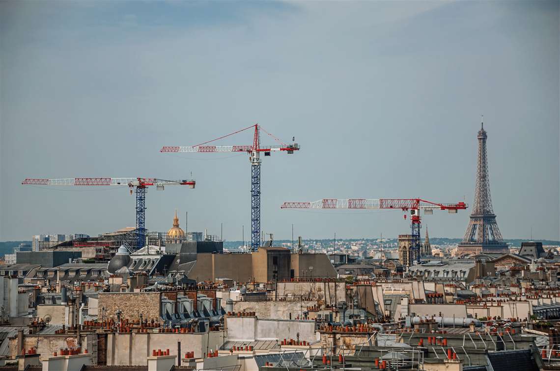 Construction work being carried out in Paris.