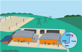 An impression of a converter station on the Bay of Biscay interconnector project