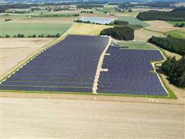 Aerial view of a MaxSolar solar energy installation in Germany