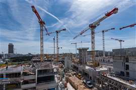 Construction work on the Olympic village for the Paris 2024 Olympics