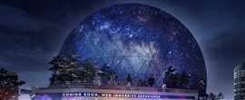 CGI image of the proposed MSG Sphere in London.