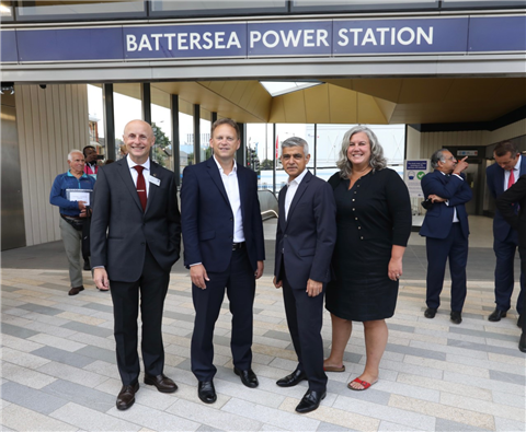 Andy Byford, Grant Shapps, Sadiq Khan and Heidi Alexander at Battersea Power Station