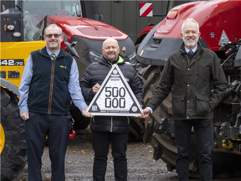 Stephen Howarth AEA, Kevin Howells Datatag and Dave Luscombe CEA celebrate the 500,000th machine fitted with CESAR  