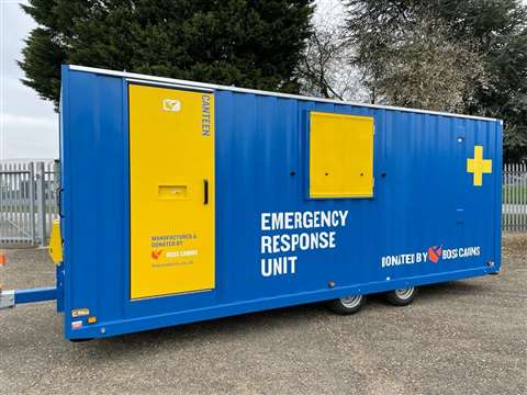 One of the completed welfare units to be sent to the Ukraine-Poland boarder. 