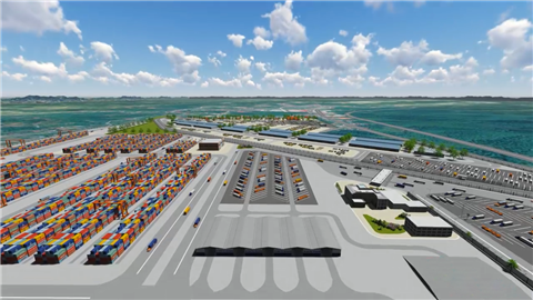 A design image of the what the new port in Porto Romano could look like.