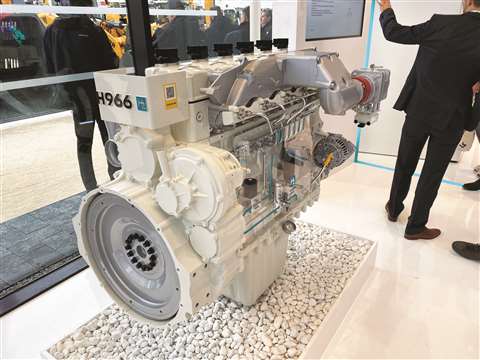 Liebherr's hydrogen engine concept model on display at Bauma