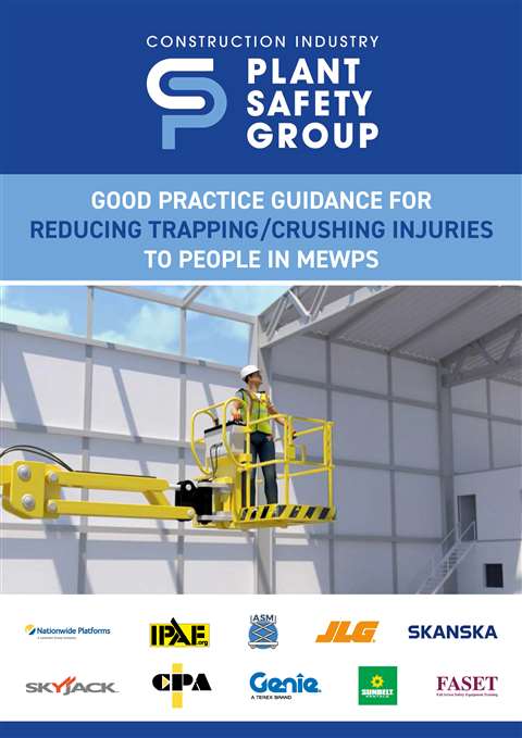 The Good Practice Guidance for Reducing Trapping/Crushing Injuries to People in MEWPs guide