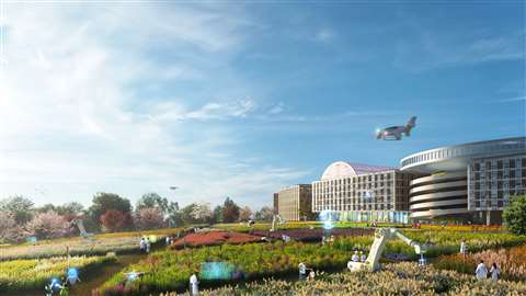 A digital rendering of the Innovation Park Artificial Intelligence (Ipai) in Heilbronn, Germany