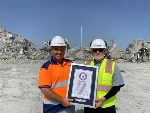 The Safedem team receives its Guinness World record award